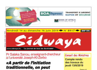 Une Sidwaya du 14 06 2019