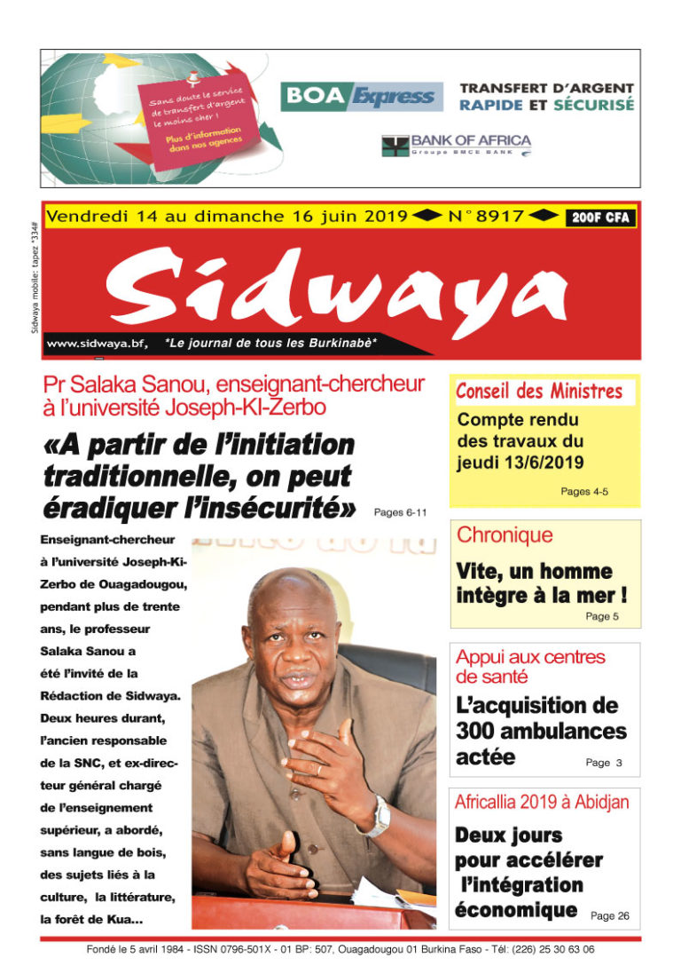 Une Sidwaya du 14 06 2019