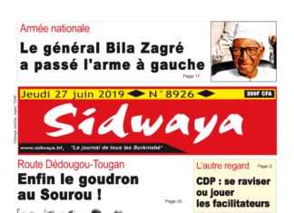 Une sidwaya du 27 06 2019