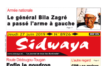 Une sidwaya du 27 06 2019
