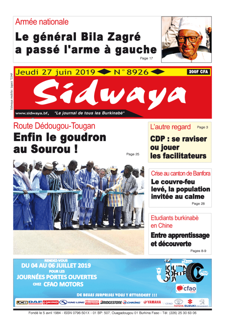 Une sidwaya du 27 06 2019