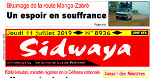 Une Sidwaya du 11 07 2019