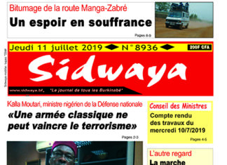 Une Sidwaya du 11 07 2019