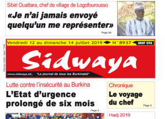 Une du 12 juillet 2019