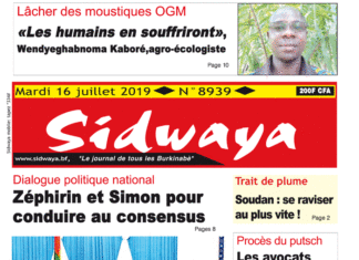 Une Sidwaya du 16 07 2019