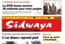 Une Sidwaya du 24 juillet 2019