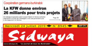 Une Sidwaya du 24 juillet 2019