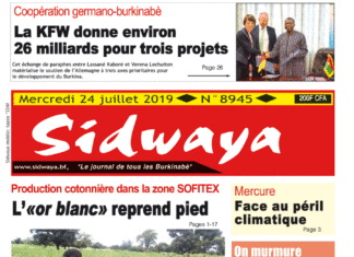 Une Sidwaya du 24 juillet 2019