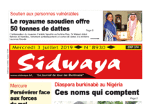 Une Sidwaya du 03 juillet 2019