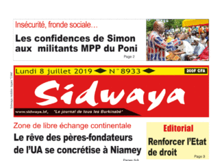 Une Sidwaya du 08 07 2019