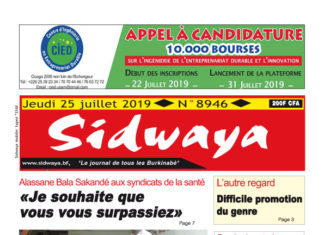 Une du 25 juillet 2019