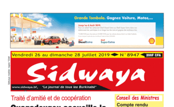 Une sidwaya du 26 07 2019