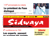 Une Sidwaya du 29 juillet 2019