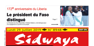 Une Sidwaya du 29 juillet 2019
