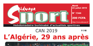 Une Sidwaya Sport du 23 juillet 2019