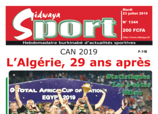 Une Sidwaya Sport du 23 juillet 2019