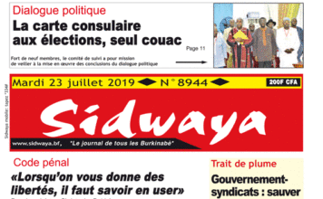 Une Sidwaya du 23 07 2019