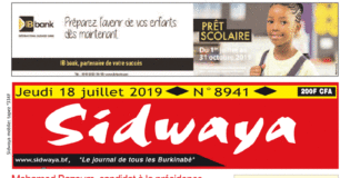 Une sidwaya du 18 07 2019