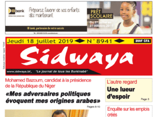 Une sidwaya du 18 07 2019