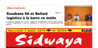 Une Sidwaya du 07 août 2019