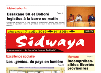 Une Sidwaya du 07 août 2019
