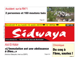 Une Sidwaya du 09 08 2019