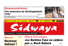 Une Sidwaya du 21 08 2019