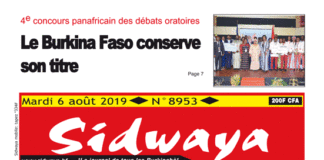 Une sidwaya du 06 08 2019