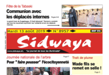Une Sidwaya du 13 août 2019