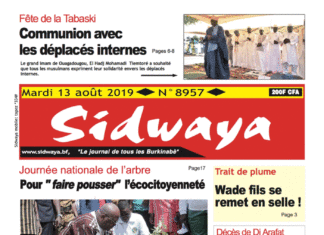 Une Sidwaya du 13 août 2019