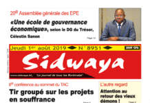 Une Sidwaya du 1er août 2019