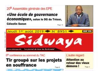 Une Sidwaya du 1er août 2019