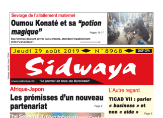 Une Sidwaya du 29 08 2019
