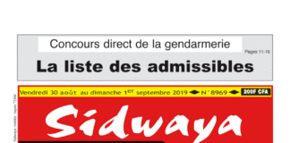 Une Sidwaya du 30 08 2019