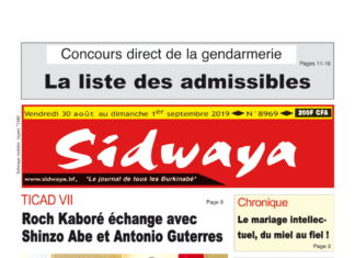 Une Sidwaya du 30 08 2019