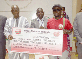 Loterie nationale burkinabè : Lassané Zougmoré, gagnant de plus de 67 millions F CFA