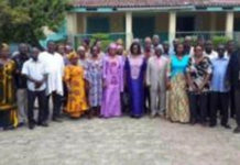 Simon Compaoré et Rita Bogoré face aux personnels de l’Ambassade et du Consulat général à Abidjan