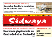 Une Sidwaya du 27 août 2019