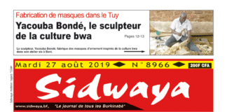 Une Sidwaya du 27 août 2019