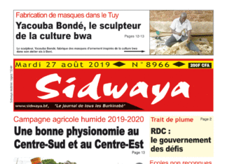 Une Sidwaya du 27 août 2019