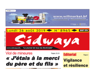 Une Sidwaya du 26 08 2019