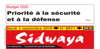 Une sidwaya du 03 09 2019