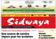 Une sidwaya du 11 09 2019