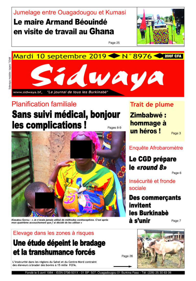 Sidwaya du 10 /09/ 2019