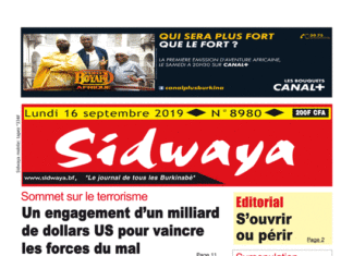 Une Sidwaya du 16 09 2019