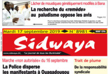 Une Sidwaya du 17 septembre 2019