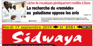Une Sidwaya du 17 septembre 2019