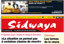 Une sidwaya du 20 09 2019