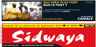 Une sidwaya du 20 09 2019