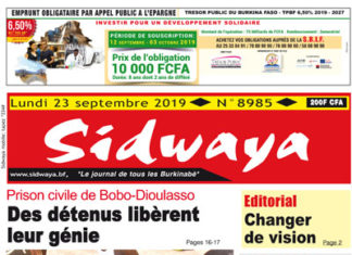 Une du 23 – 9 – 19